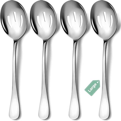 large slotted spoons.